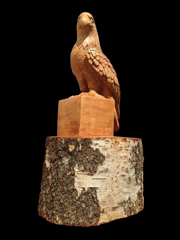 aigle sculpté bois 